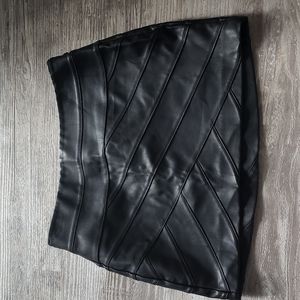 Express leather mini skirt